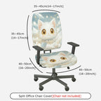 2-Piece Cute Cat Star Cloud Sky  Computer Chair Cover Set, Seat and Backrest