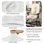 2-Piece Dog Halloween Pumpkin Cute Fun Holiday  Computer Chair Cover Set, Seat and Backrest