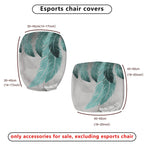 2-Piece Abstract Feather Leaf Print Pattern  Computer Chair Cover Set, Seat and Backrest
