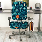 2-Piece Mushroom Forest Pattern Decorative Comfortable Ergonomic  Computer Chair Cover Set, Seat and Backrest