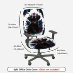 2-Piece Cute Puppy Flower Bow  Computer Chair Cover Set, Seat and Backrest