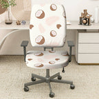 2-Piece Coconut Palm Leaf Nature Tropical Elegant Print  Computer Chair Cover Set, Seat and Backrest