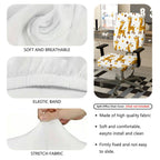 2-Piece Cute Giraffe Print Yellow Spot  Computer Chair Cover Set, Seat and Backrest