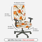 2-Piece Christmas Robin Bird Berry Tree Flower  Computer Chair Cover Set, Seat and Backrest