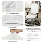 2-Piece Modern Minimalist Stylish White Elegant  Computer Chair Cover Set, Seat and Backrest