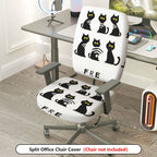 2-Piece Black cat pattern Halloween  Computer Chair Cover Set, Seat and Backrest