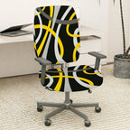2-Piece Abstract Modern Geometric Pattern Artistic Design  Computer Chair Cover Set, Seat and Backrest