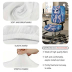 2-Piece Magical Unicorn Fantasy Butterfly Flower Glitter  Computer Chair Cover Set, Seat and Backrest