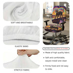 2-Piece Rainbow Starry Night Cat Fantasy Bridge  Computer Chair Cover Set, Seat and Backrest