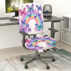 2-Piece Butterfly Rainbow Colorful Pattern Cute Decorative  Computer Chair Cover Set, Seat and Backrest