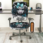 2-Piece Stylish Animal Flower Butterfly Bow Text  Computer Chair Cover Set, Seat and Backrest