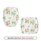 2-Piece Strawberry Bow Clover Flower Pink  Computer Chair Cover Set, Seat and Backrest