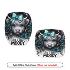 2-Piece Stylish Animal Flower Butterfly Bow Text  Computer Chair Cover Set, Seat and Backrest