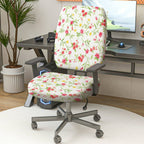 2-Piece Floral Pattern Spring Summer Flower  Computer Chair Cover Set, Seat and Backrest