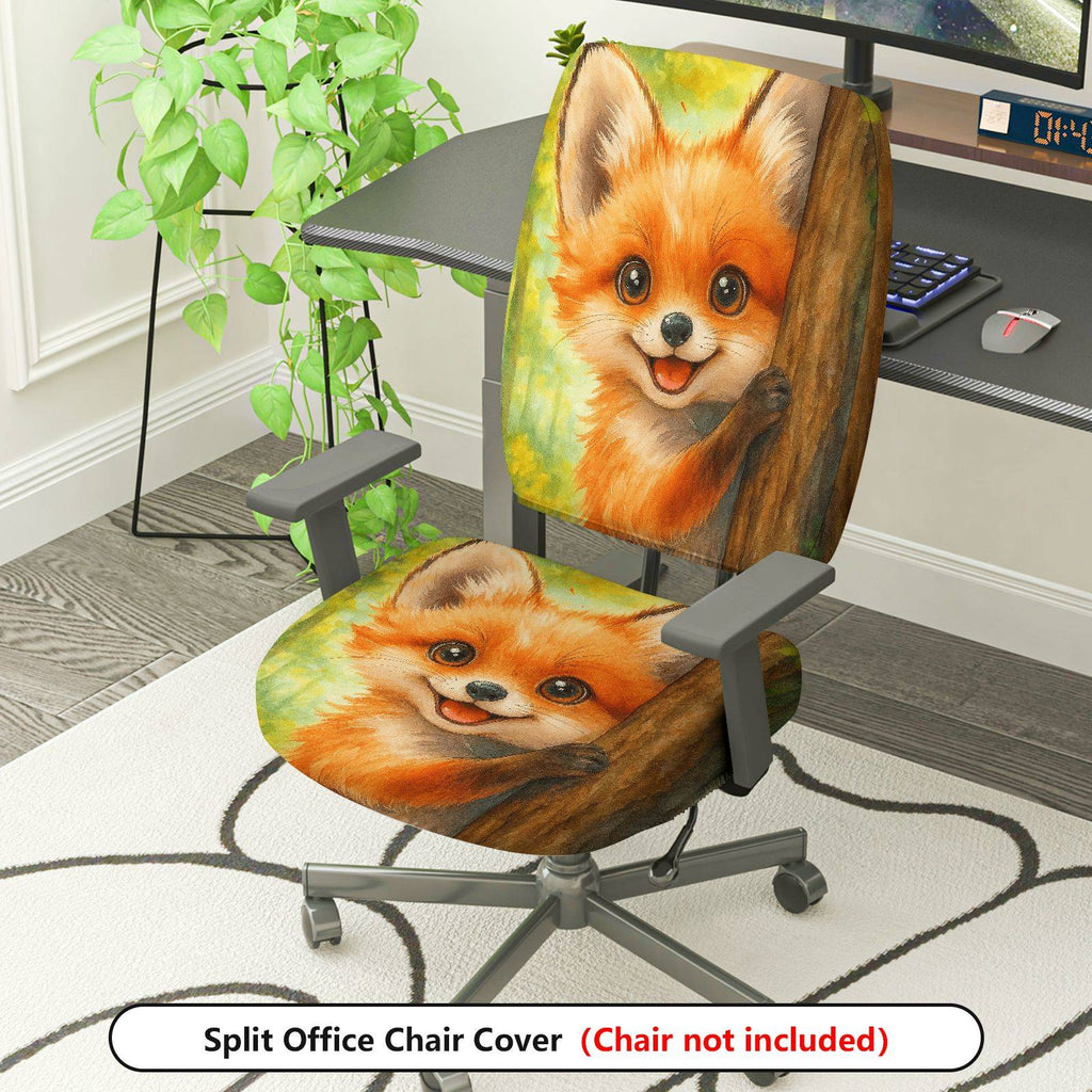 2-Piece Abstract Colorful Artistic Vibrant Nature  Computer Chair Cover Set, Seat and Backrest