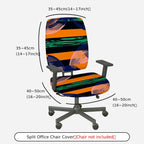 2-Piece Abstract Geometric Stripe Colorful Pattern  Computer Chair Cover Set, Seat and Backrest