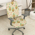 2-Piece Christmas Dog Tree Star Candy  Computer Chair Cover Set, Seat and Backrest