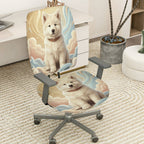2-Piece Cute Dog Cloud Fantasy Dream Art  Computer Chair Cover Set, Seat and Backrest