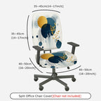 2-Piece Abstract Geometric Artistic Modern Stylish  Computer Chair Cover Set, Seat and Backrest