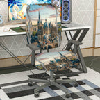 2-Piece Cathedral Landscape Architecture Travel Art  Computer Chair Cover Set, Seat and Backrest