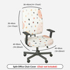 2-Piece Cat Paw Pattern  Computer Chair Cover Set, Seat and Backrest