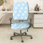 2-Piece Cute Star Pattern Blue Fun Cheerful Cozy  Computer Chair Cover Set, Seat and Backrest