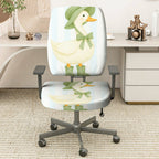 2-Piece Duck Pastel Stripes Cute Animals Cozy  Computer Chair Cover Set, Seat and Backrest