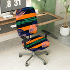 2-Piece Abstract Geometric Stripe Colorful Pattern  Computer Chair Cover Set, Seat and Backrest