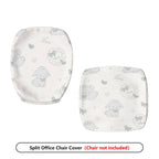 2-Piece Cute Dog Bow Heart Love Pattern  Computer Chair Cover Set, Seat and Backrest