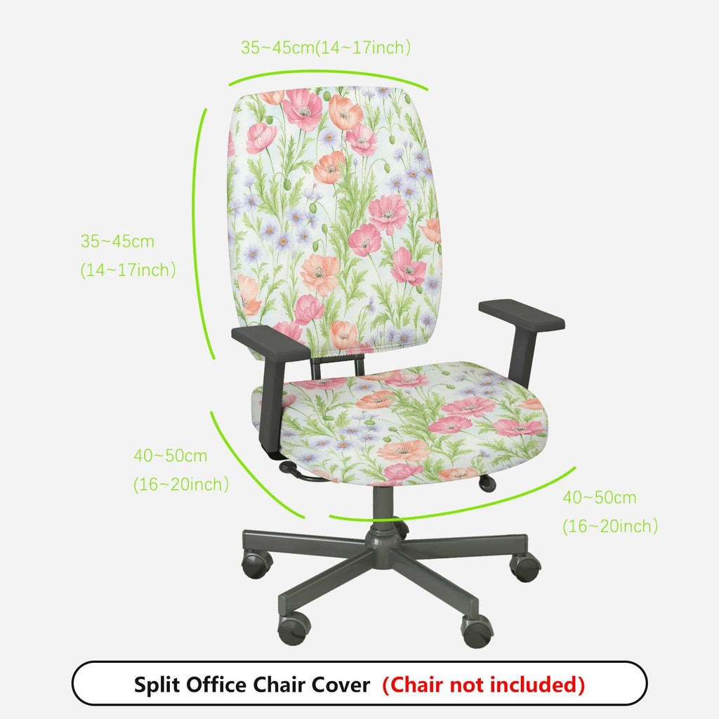2-Piece Floral Blossom Pastel Spring Garden  Computer Chair Cover Set, Seat and Backrest