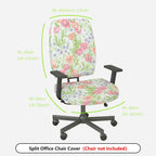 2-Piece Floral Blossom Pastel Spring Garden  Computer Chair Cover Set, Seat and Backrest