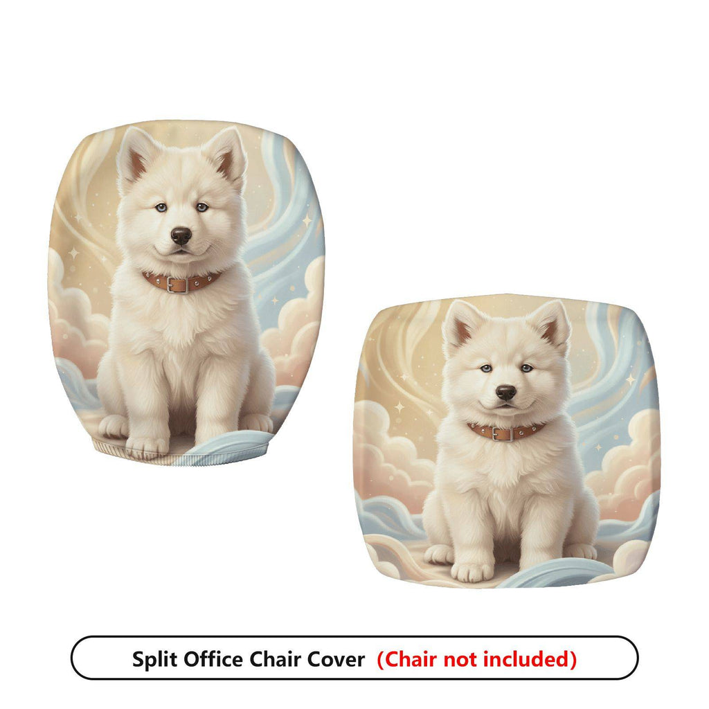 2-Piece Cute Dog Cloud Fantasy Dream Art  Computer Chair Cover Set, Seat and Backrest