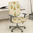 2-Piece Christmas Dog Tree Star Candy  Computer Chair Cover Set, Seat and Backrest