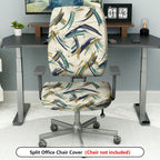 2-Piece Abstract Art Pattern  Computer Chair Cover Set, Seat and Backrest
