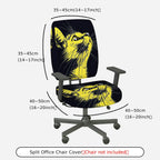 2-Piece Cat Animal Modern Stylish  Computer Chair Cover Set, Seat and Backrest