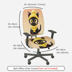 2-Piece Black Cat Cute Cozy Fun Autumn Halloween  Computer Chair Cover Set, Seat and Backrest