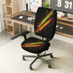 2-Piece Abstract Colorful Art Modern Urban Vibrant  Computer Chair Cover Set, Seat and Backrest