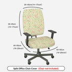 2-Piece Floral Pattern Rose Print Garden Style Flower  Computer Chair Cover Set, Seat and Backrest