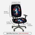 2-Piece Unicorn Fantasy Cute Decorative Colorful  Computer Chair Cover Set, Seat and Backrest
