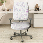 2-Piece Floral Pastel Elegant  Computer Chair Cover Set, Seat and Backrest