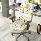 2-Piece Christmas Snowman Gingerbread Bells Holly  Computer Chair Cover Set, Seat and Backrest