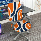 2-Piece Abstract Geometric Modern Stylish Vibrant  Computer Chair Cover Set, Seat and Backrest