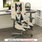 2-Piece Cat Art Vintage Unique Stylish Fun  Computer Chair Cover Set, Seat and Backrest
