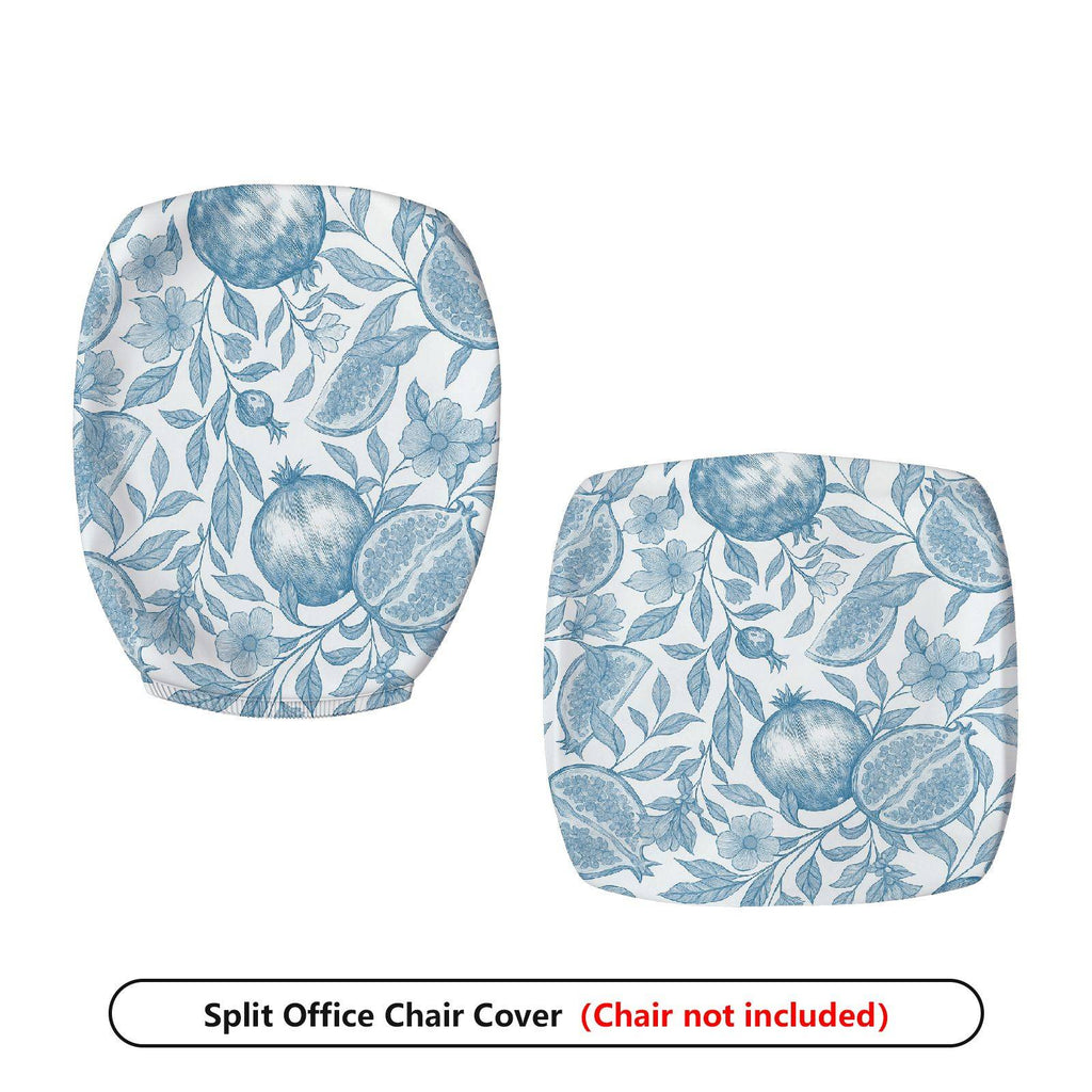 2-Piece Floral Pattern Fruit Botanical Nature  Computer Chair Cover Set, Seat and Backrest