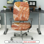 2-Piece Abstract Leaves Nature Art Pattern  Computer Chair Cover Set, Seat and Backrest