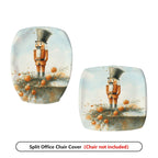 2-Piece Nutcracker Christmas Holiday Festive Decorative  Computer Chair Cover Set, Seat and Backrest