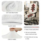 2-Piece Christmas plaid tree pattern holiday decoration  Computer Chair Cover Set, Seat and Backrest