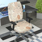 2-Piece Abstract Face Line Art Botanical Floral Modern  Computer Chair Cover Set, Seat and Backrest