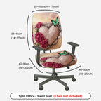 2-Piece Romantic Heart Flower Butterfly Pearl  Computer Chair Cover Set, Seat and Backrest