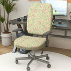 2-Piece Floral Pattern Rose Print Garden Style Flower  Computer Chair Cover Set, Seat and Backrest